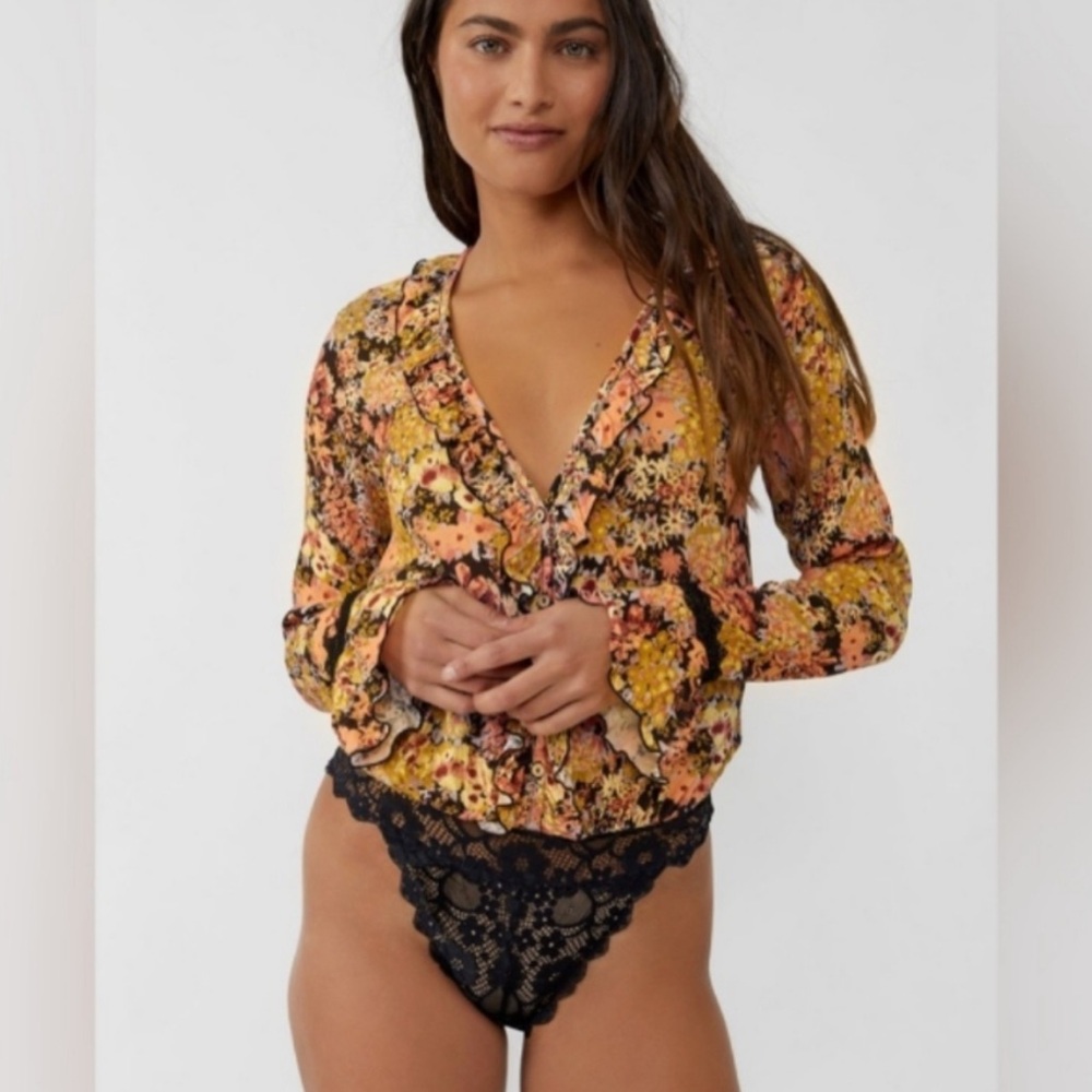 NWT Free People Heat Wave Orange bodysuit